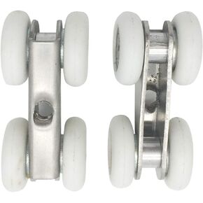 Zinc Alloy 4-Wheel Metal Hanging Sliding Wardrobe Closet Door Roller Set Pulley Hardware for Furniture Hardware Wheel 2Pcs