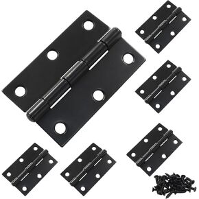 10Pcs Small Folding Butt Hinges, 51 x 37 x1mm Square Folding Door Hinges with Mounting Screws for Cabinets, Windows, and Closets (Silver, 2 x 1.45 Inch)
