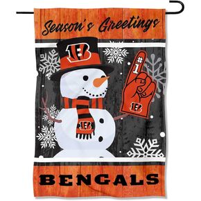 Cincinnati Bengals Holiday Winter Snow Garden Flag Double Sided Banner