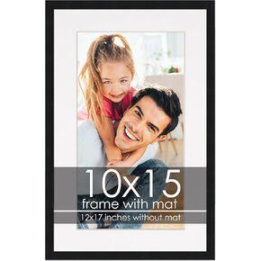2x2 Frame with Mat - Antique Gold 6x6 Frame Wood Made to Display Print or Poster Measuring 2 x 2 Inches with Black Photo Mat