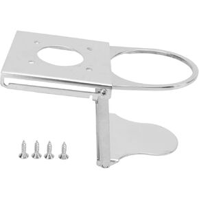 Folding Drink Holder, 304 Stainless Steel Fold Up Adjustable Drink Cup Holders Bottle Stand Bottom Mount Sliding Up Drink Holder with Screws for RV Yacht Car Office Marine Boat Deck Chairs