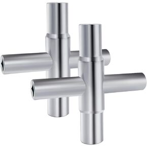 4 Way Sillcock Key Multi-Functional Utilities Key Steel Sillcock Wrench Universal Cross Key for Electric Water Gas Meter Box Cupboard Cabinet Opening Key (Silver) (1)