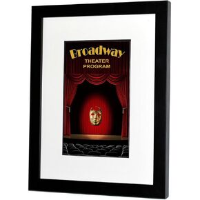 Broadway Playbill Frame -Satin Black Finish with Gray Mat