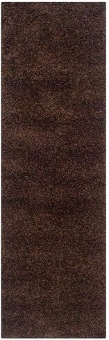 سجادة SAFAVIEH California Shag Collection - 2'3" x 9'، بنية، غير قابلة للتساقط وسهلة العناية، سميكة 2 بوصة مثالية للمناطق ذات الحركة العالية في غرفة المعيشة وغرفة النوم (SG151-2727) in Saudi Arabia