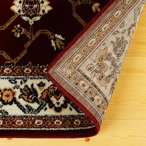 Superior Elegant Kingfield Collection Runner Rug, 8mm Pile Height with Jute Backing, Classic Bordered Rug Design, Anti-Static, Water-Repellent Rugs, 2' 7" x 8', Red in Saudi Arabia