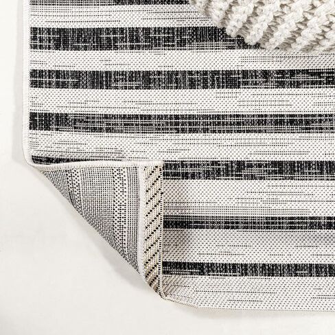 JONATHAN Y SMB133A-28 Sukie Modern Offset Stripe Indoor/Outdoor 2 ft. x 8 ft. Runner Rug, Modern, Bohemian, Transitional, Scandinavian, Minimalistic, Rustic, Pet Friendly, Easy Cleaning, Beige/Brown in Saudi Arabia