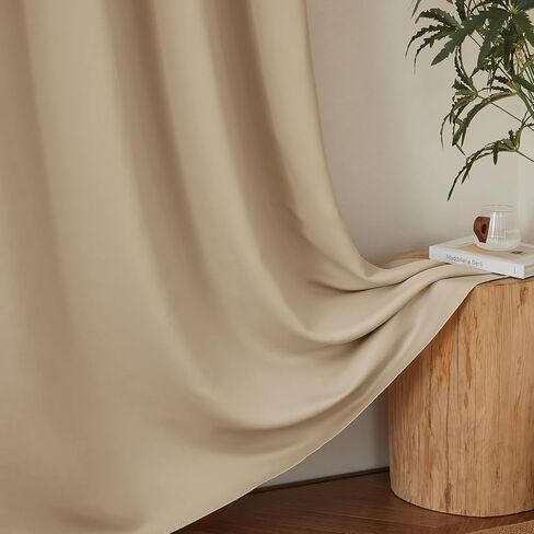 KGORGE Grey Blackout Curtains for Bedroom 63 Inches Length - Rod Pocket Thermal Insulated Room Darkening Curtain for Living Room, 42 x 63 Inch, 2 Panels, Minor Flaw in Saudi Arabia