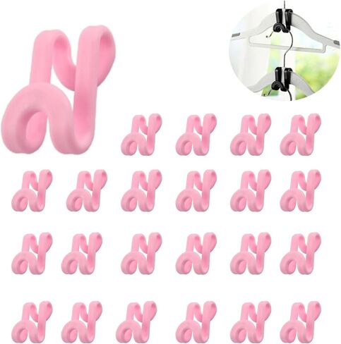 70 Pack Clothes Hanger Connector Hooks, Mini Cascading Hanger Hook, Heavy Duty Space Saving for Closet(Pink) in Saudi Arabia