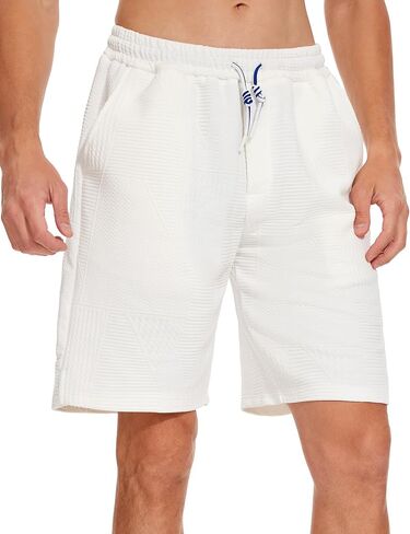 Juxnkkub Men's Drawstring Shorts Soft Comfort Knit Textured Golf, Vacation, Casual Shorts. in Saudi Arabia
