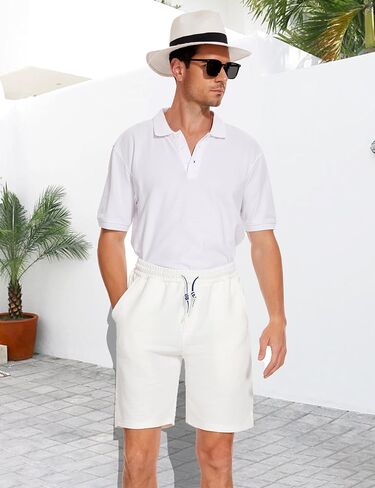 Juxnkkub Men's Drawstring Shorts Soft Comfort Knit Textured Golf, Vacation, Casual Shorts. in Saudi Arabia