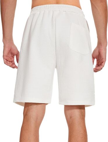 Juxnkkub Men's Drawstring Shorts Soft Comfort Knit Textured Golf, Vacation, Casual Shorts. in Saudi Arabia
