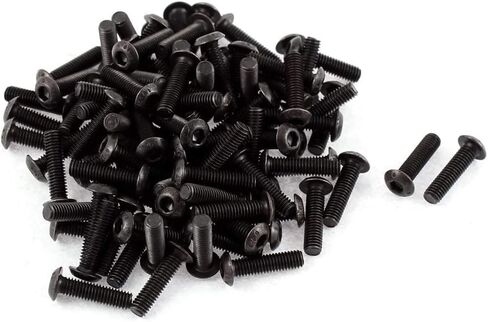 100Pcs M3-0.5 x 12mm Button Head Socket Cap Bolts Screws, ISO 7380 Hex Drive, Class 10.9, Black Oxide Finish, Alloy Steel in Saudi Arabia
