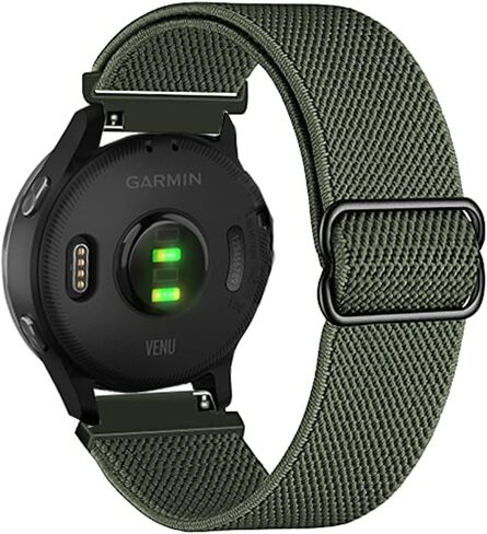 Compatible with Garmin Venu 2 plus/Venu Sq/Vivoactive 3 watch band,Stretchy Nylon Replacement Strap bands fits most 20mm Watch Lugs Compatible for Vivoactive 3 Music/Forerunner 245 Music,Forerunner 645/645 Music in Saudi Arabia