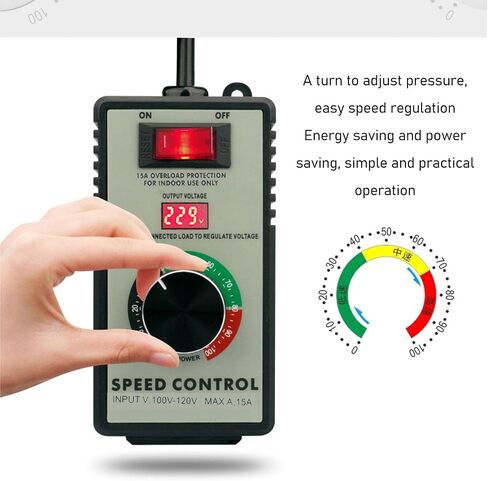 AC Motor Speed Controller ,120V 15A 4000W Fan Speed Controller for Electric Motor,Variable Speed Controller with Overload Protection, Electronic Voltage Regulation, and Voltage LED Display in Saudi Arabia