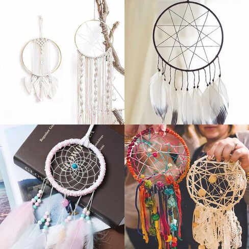 12Pcs Macrame Hoops Ring, BetterJonny 5 Inch Metal Craft Rings Hoops Silver Dream Catcher Rings Wreath Hoop Rings for Home Decorations DIY Crafts and Wall Hanging Crafts in Kuwait