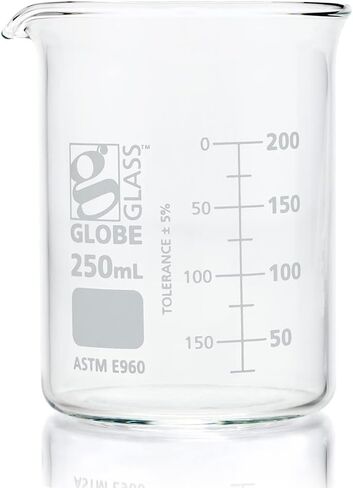Globe Scientific Beaker, Globe Glass, 600mL, Low Form Griffin Style, Dual Graduations, 3.3 Borosilicate Glass, ASTM E960, 6/Box (8010600) in Saudi Arabia