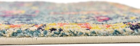 مجموعة Loom Monterey الفريدة من نوعها بتصميم بوهيمي عتيق مستوحى من التصميم القبلي المتعثر، 2 قدم × 6 قدم 7 بوصة، وردي/أصفر in Saudi Arabia