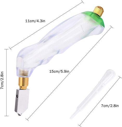 أدوات قطع الزجاج، قاطع زجاجي على شكل قلم رصاص عالي التحمل وقاطع زجاجي بمقبض مسدس، طقم قاطع زجاجي من خليط معدني، أداة قطع زجاجية برأس كربيد لتغذية الزيت مع مفك براغي in Kuwait