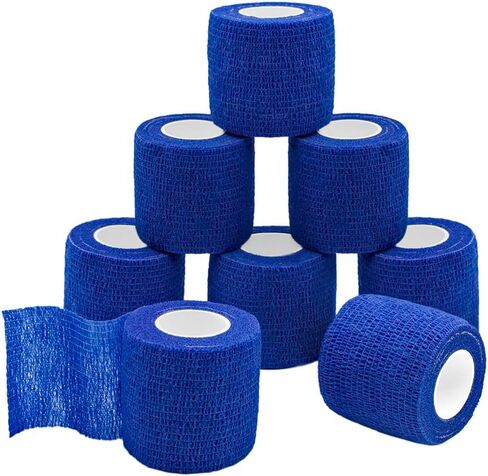 Self Adherent Wrap Bandages Self Adhering Cohesive Tape Elastic Athletic Sports Tape for Sports Sprain Swelling and Soreness on Wrist and Ankle 8PCS 2 in X 14.7 ft (Blue) in Saudi Arabia