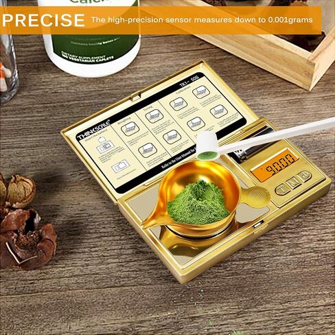Milligram Scale, 50g/0.001g Digital Jewelry Scale, Micro Gram Scale for Powder, Medicine, Gold, Gem, Reloading, Mg Scale 6 Units, Tare, Cal Weight Included in Saudi Arabia