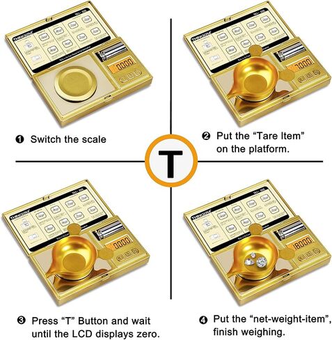Milligram Scale, 50g/0.001g Digital Jewelry Scale, Micro Gram Scale for Powder, Medicine, Gold, Gem, Reloading, Mg Scale 6 Units, Tare, Cal Weight Included in Saudi Arabia