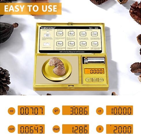 Milligram Scale, 50g/0.001g Digital Jewelry Scale, Micro Gram Scale for Powder, Medicine, Gold, Gem, Reloading, Mg Scale 6 Units, Tare, Cal Weight Included in Saudi Arabia