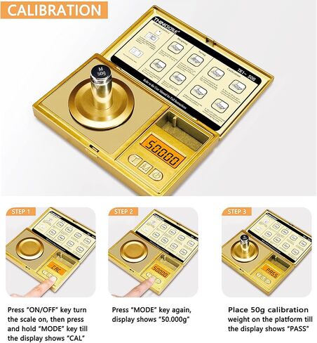 Milligram Scale, 50g/0.001g Digital Jewelry Scale, Micro Gram Scale for Powder, Medicine, Gold, Gem, Reloading, Mg Scale 6 Units, Tare, Cal Weight Included in Saudi Arabia