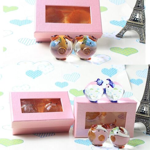 Crystal Pig Figurine Mini Glass Animal Figurine Collectible Statue Set of 2 for Decoration, Small Crystal Pig Decorative Collectible Figurines Décor (Pink) in Saudi Arabia
