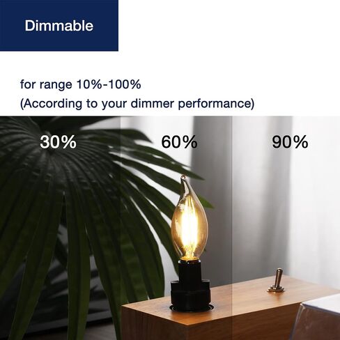 FLSNT CA11 E12 LED Chandelier Light Bulbs 40W Equivalent, Dimmable LED Candelabra Bulbs, 2200K Warm White, 330LM, Amber Glass, 12 Pack in Saudi Arabia