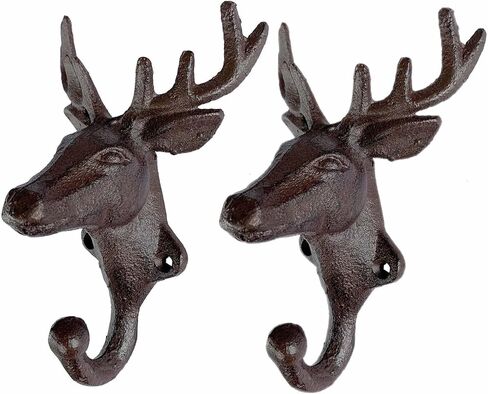 Elephant Shaped Coat Hook,Cast Iron Single Key Rustic Hook,Heavy Duty Decorative Vintage Coat Rack,Vintage Wall Mounted for Gift, Single Hook 2 Pcs in Saudi Arabia