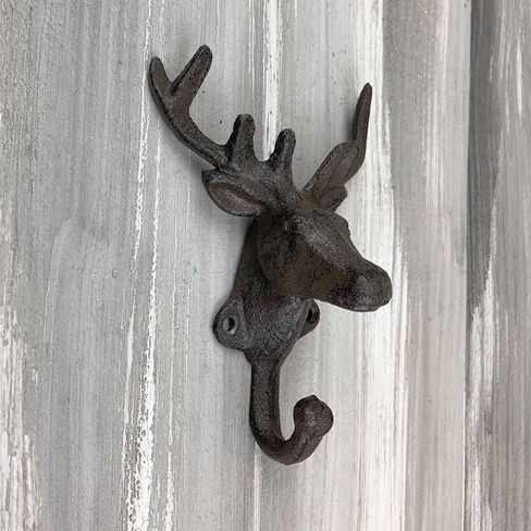 Elephant Shaped Coat Hook,Cast Iron Single Key Rustic Hook,Heavy Duty Decorative Vintage Coat Rack,Vintage Wall Mounted for Gift, Single Hook 2 Pcs in Saudi Arabia