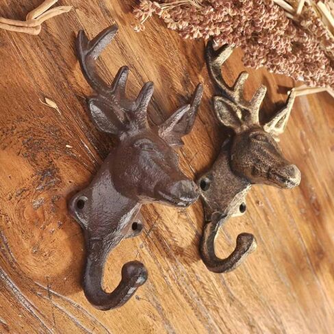 Elephant Shaped Coat Hook,Cast Iron Single Key Rustic Hook,Heavy Duty Decorative Vintage Coat Rack,Vintage Wall Mounted for Gift, Single Hook 2 Pcs in Saudi Arabia