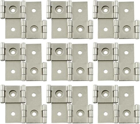Litoexpe 12pcs Double Folding Hinges, 270 Degree Rotation Screen Door Hinges, Metal Folding Acting Hinges with Mounting Screws (47mmx54mm, Brown) in Saudi Arabia