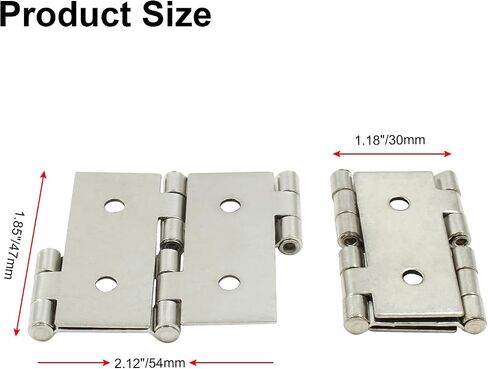 Litoexpe 12pcs Double Folding Hinges, 270 Degree Rotation Screen Door Hinges, Metal Folding Acting Hinges with Mounting Screws (47mmx54mm, Brown) in Saudi Arabia