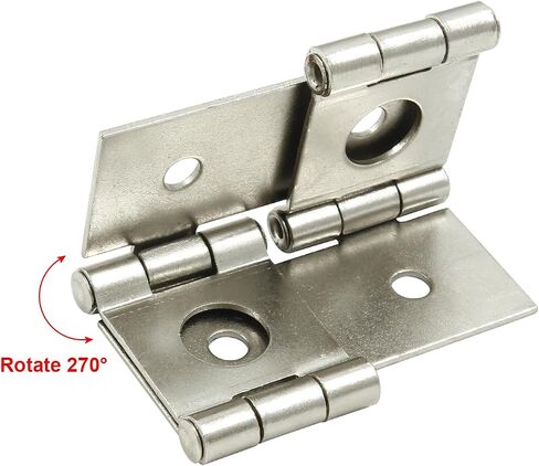 Litoexpe 12pcs Double Folding Hinges, 270 Degree Rotation Screen Door Hinges, Metal Folding Acting Hinges with Mounting Screws (47mmx54mm, Brown) in Saudi Arabia