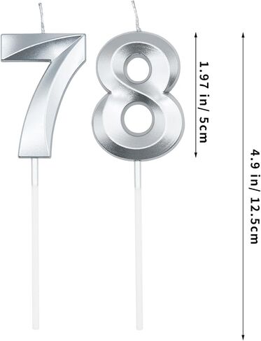 شموع عيد الميلاد 78 و87 من الشمبانيا الذهبية للكعك، رقم 78 87 شمعة كعكة كب كيك لتزيين حفلات أعياد الميلاد in Kuwait