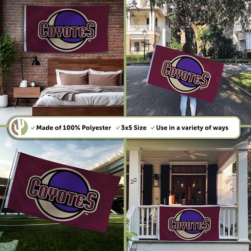 Desert Cactus Arizona Coyotes Flag NHL 100% Polyester Indoor Outdoor 3x5 feet National Hockey League Team Flags (Design C) in Saudi Arabia