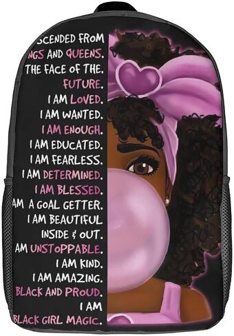 African Girls Cute 3D Printed Backpacks Boys Girls Backpacks Lightweight Rucksack Backpack Picnic/Work/Travel - 17IN in Saudi Arabia