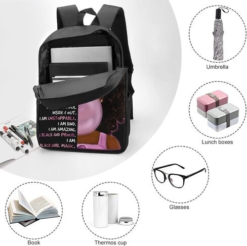 African Girls Cute 3D Printed Backpacks Boys Girls Backpacks Lightweight Rucksack Backpack Picnic/Work/Travel - 17IN in Saudi Arabia