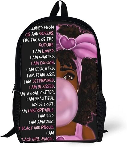 African Girls Cute 3D Printed Backpacks Boys Girls Backpacks Lightweight Rucksack Backpack Picnic/Work/Travel - 17IN in Saudi Arabia