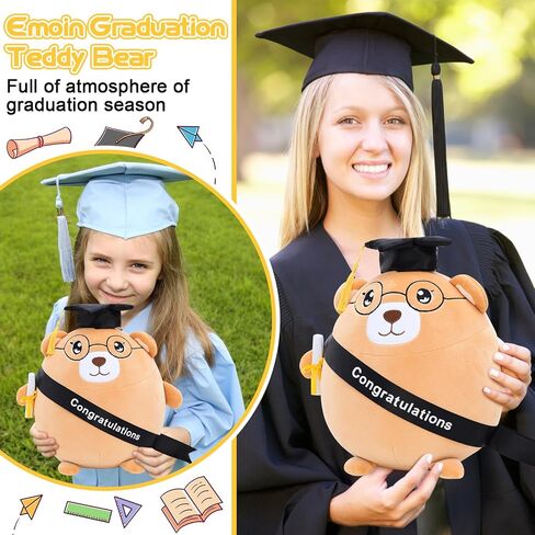 Emoin Graduation Bear Plush Graduation Gifts for Boys and Girls, 11.8'' Graduation Stuffed Animal Bear Plush Pillow with Cap,Graduation Plush Animal Gift for Her, for Him, for College, High School in Saudi Arabia