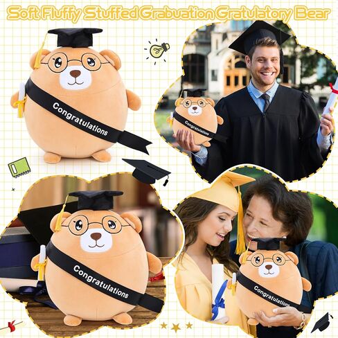 Emoin Graduation Bear Plush Graduation Gifts for Boys and Girls, 11.8'' Graduation Stuffed Animal Bear Plush Pillow with Cap,Graduation Plush Animal Gift for Her, for Him, for College, High School in Saudi Arabia