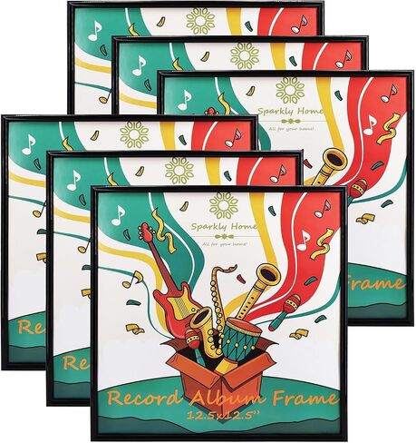 6 Packs,12.5x12.5 Black PVC Music Vinyl Record Album Frame, Display Music Vinyl LP Record Album Covers (6 Pack Black Frame) in Saudi Arabia