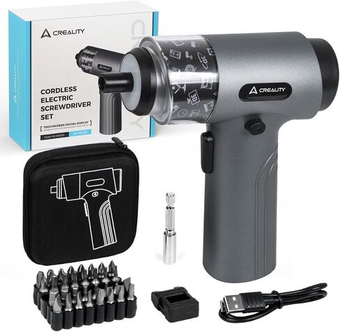 Creality Cordless Electric Screwdriver, Official 3D Printer Tool with 32 Pcs CRV Steel Screwdriver Bits 7-Speed Knob for Versatile Control Easy Operation For All Creality 3D Printer and Laser Engraver in Saudi Arabia