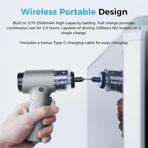 Creality Cordless Electric Screwdriver, Official 3D Printer Tool with 32 Pcs CRV Steel Screwdriver Bits 7-Speed Knob for Versatile Control Easy Operation For All Creality 3D Printer and Laser Engraver in Saudi Arabia