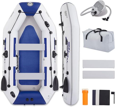 مجموعة قوارب قابلة للنفخ للأطفال والكبار مزودة بمجاديف من الألومنيوم، وحوامل لقضبان الصيد، وحبل للإمساك، ومضخة هواء، ودعامة للمحرك in Kuwait