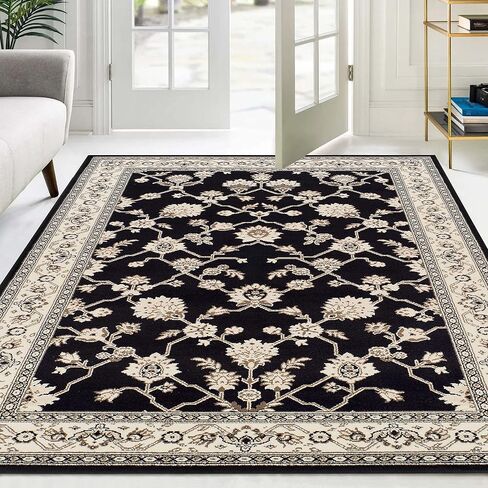 Superior Elegant Kingfield Collection Runner Rug, 8mm Pile Height with Jute Backing, Classic Bordered Rug Design, Anti-Static, Water-Repellent Rugs, 2' 7" x 8', Red in Saudi Arabia