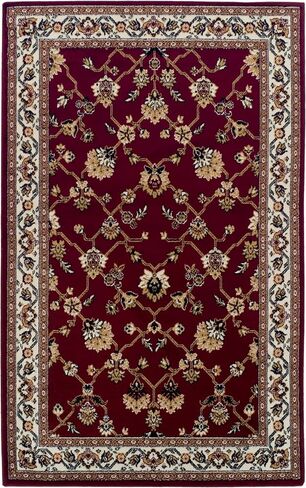 Superior Elegant Kingfield Collection Runner Rug, 8mm Pile Height with Jute Backing, Classic Bordered Rug Design, Anti-Static, Water-Repellent Rugs, 2' 7" x 8', Red in Saudi Arabia