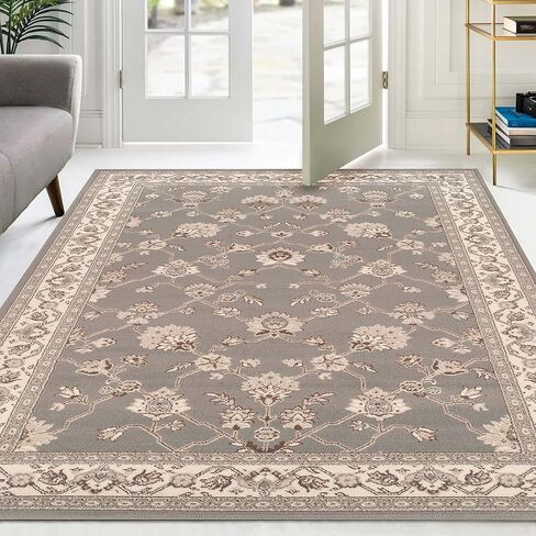 Superior Elegant Kingfield Collection Runner Rug, 8mm Pile Height with Jute Backing, Classic Bordered Rug Design, Anti-Static, Water-Repellent Rugs, 2' 7" x 8', Red in Saudi Arabia