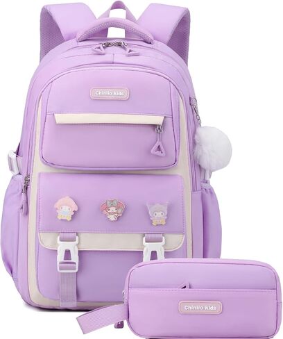 Girls Backpack for School,Kids Backpack with Pencil Case Set for Elementary Primary Middle High School Teen Bookbag (3PCS Blue) in Saudi Arabia